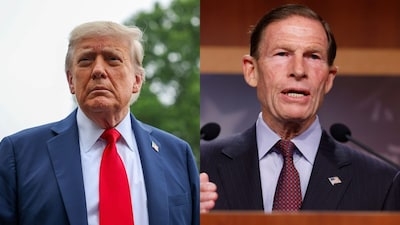 U.S. President Donald Trump (Left) Democrat Senator Blumenthal (Right) 