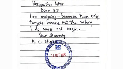 The letter is brief but clear, plainly stating the reason for the employee's resignation. (News18)