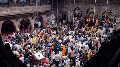 The temple doors, originally scheduled to open at 7:45 am, were finally opened at 8:27 am. (PTI Photo)