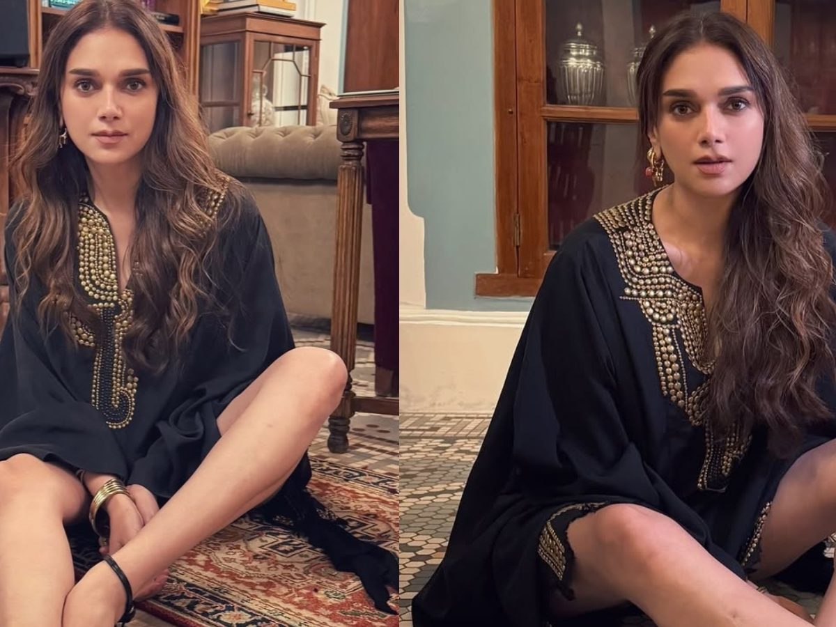 what color hose with black dress Aditi Rao Hydari Gown With Dupatta