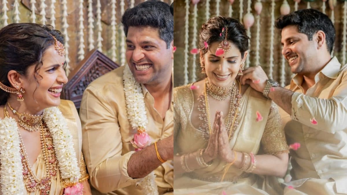 Anirudha Srikkanth y Samyuktha Shanmuganathan sellan su amor en una ceremonia tradicional