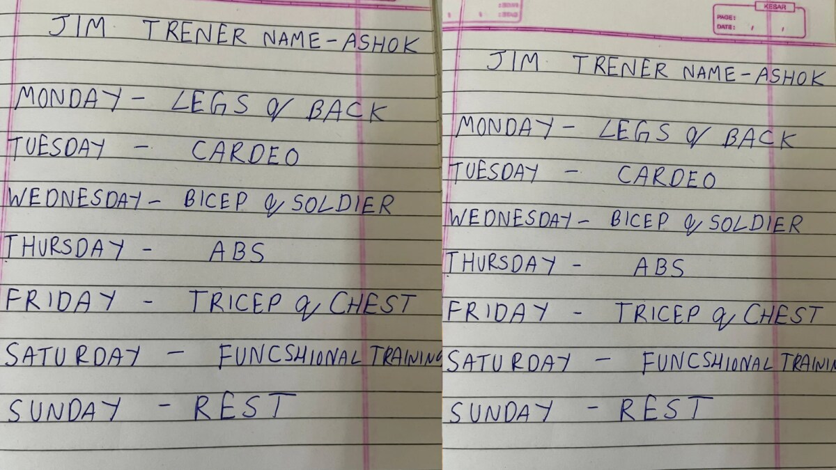Viral Gym Trainer's Misspelled Workout Chart Sparks Laughter and Debate