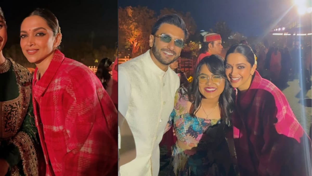 Deepika Padukone Reinvents Saree Style With A Flannel Coat In Gujarat