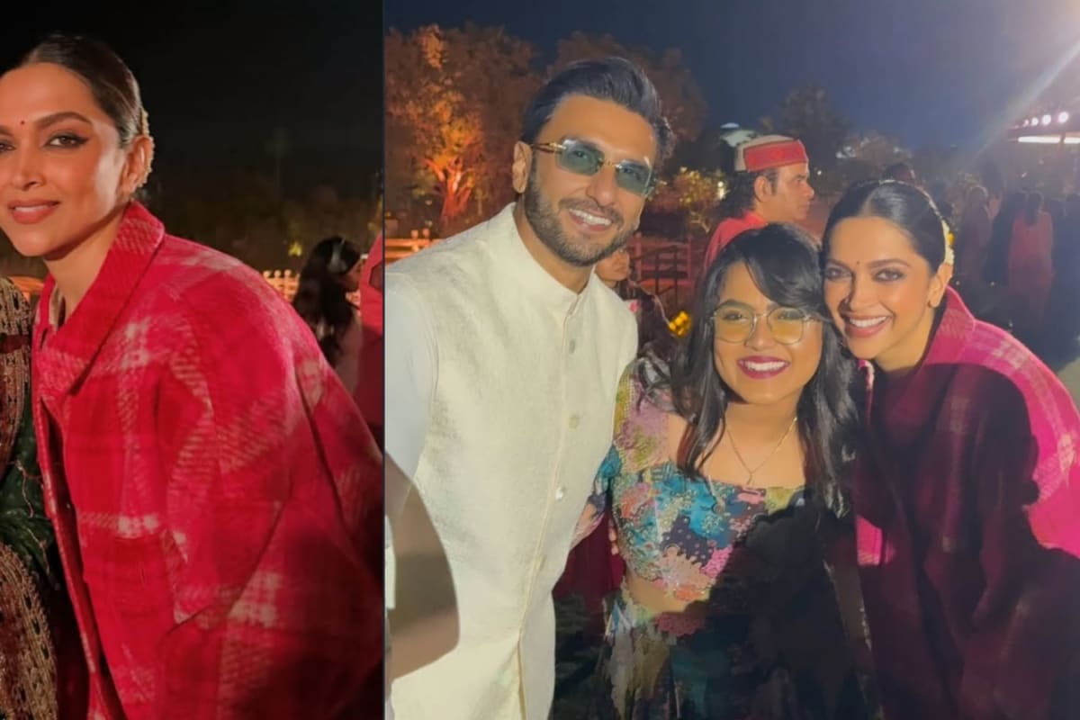 Deepika Padukone Reinvents Saree Style With A Flannel Coat In Gujarat