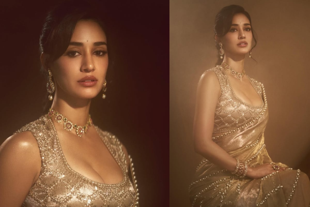 Disha Patani Channels Ethereal Luxury In A Gold Manish Malhotra Saree
