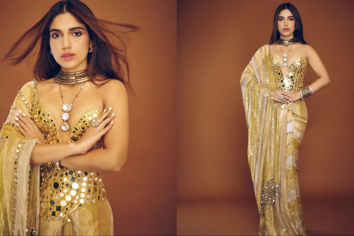 Bhumi Pednekar’s Mirror-Work Saree Magic Brings New Meaning To Shaadi Glamour