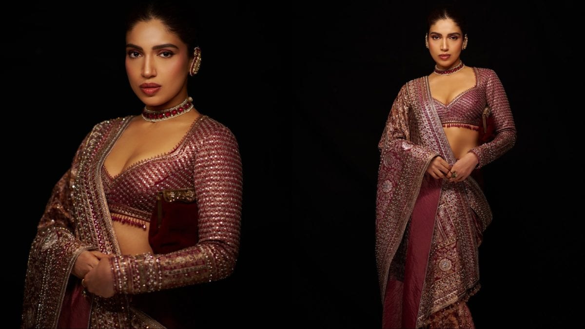 Bhumi Pednekar's Wine Saree: A Modern Bridesmaid Elegance Masterclass