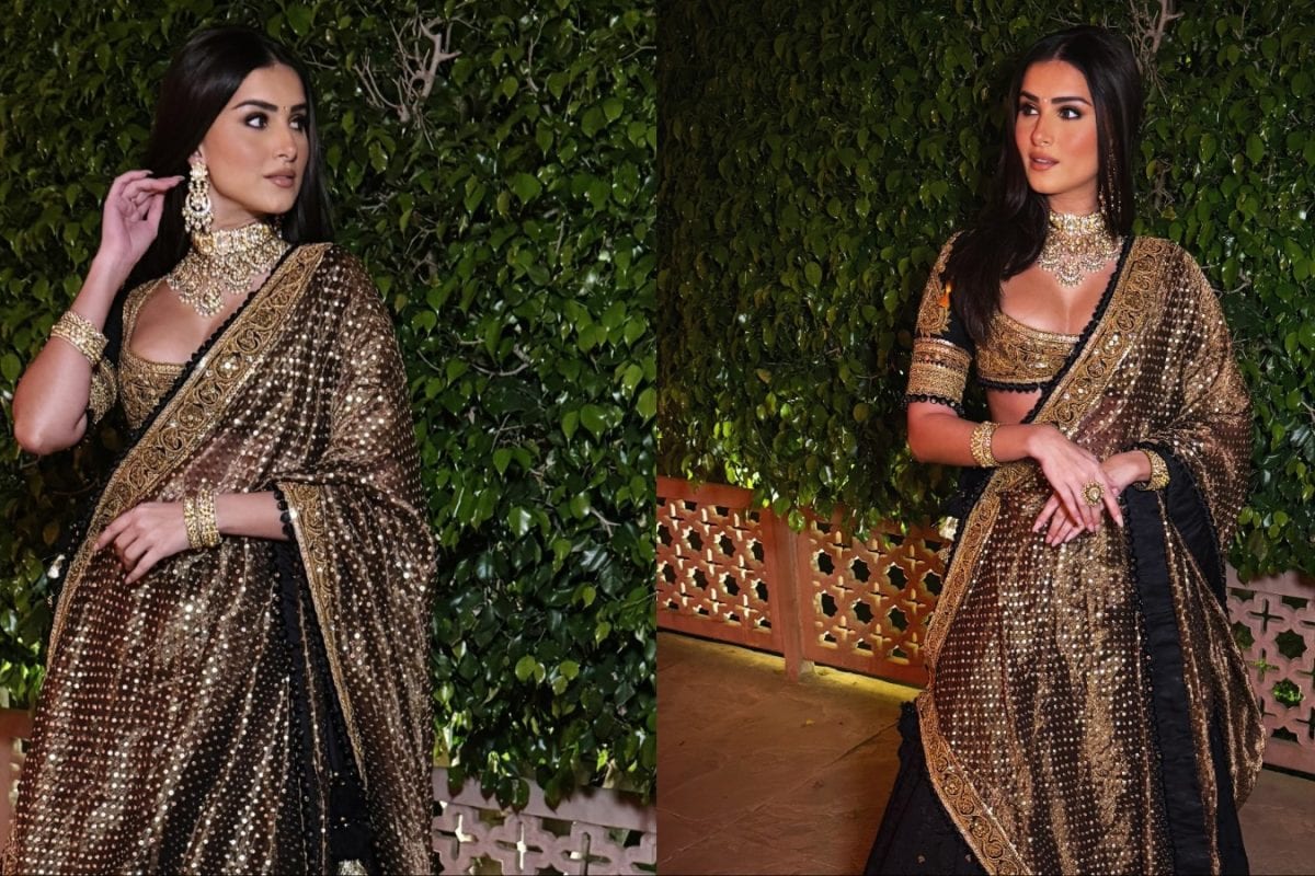Tara Sutaria Makes Gilded Black Lehenga The Season’s Boldest Bridesmaid Statement