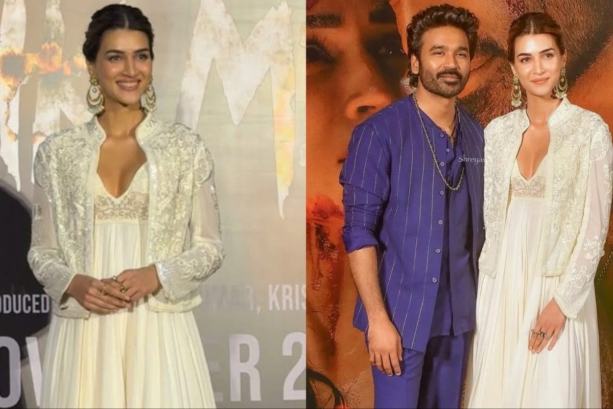 Kriti Sanon Channels Grandeur In Ivory Rohit Bal Anarkali At Tere Ishk Mein Trailer Launch
