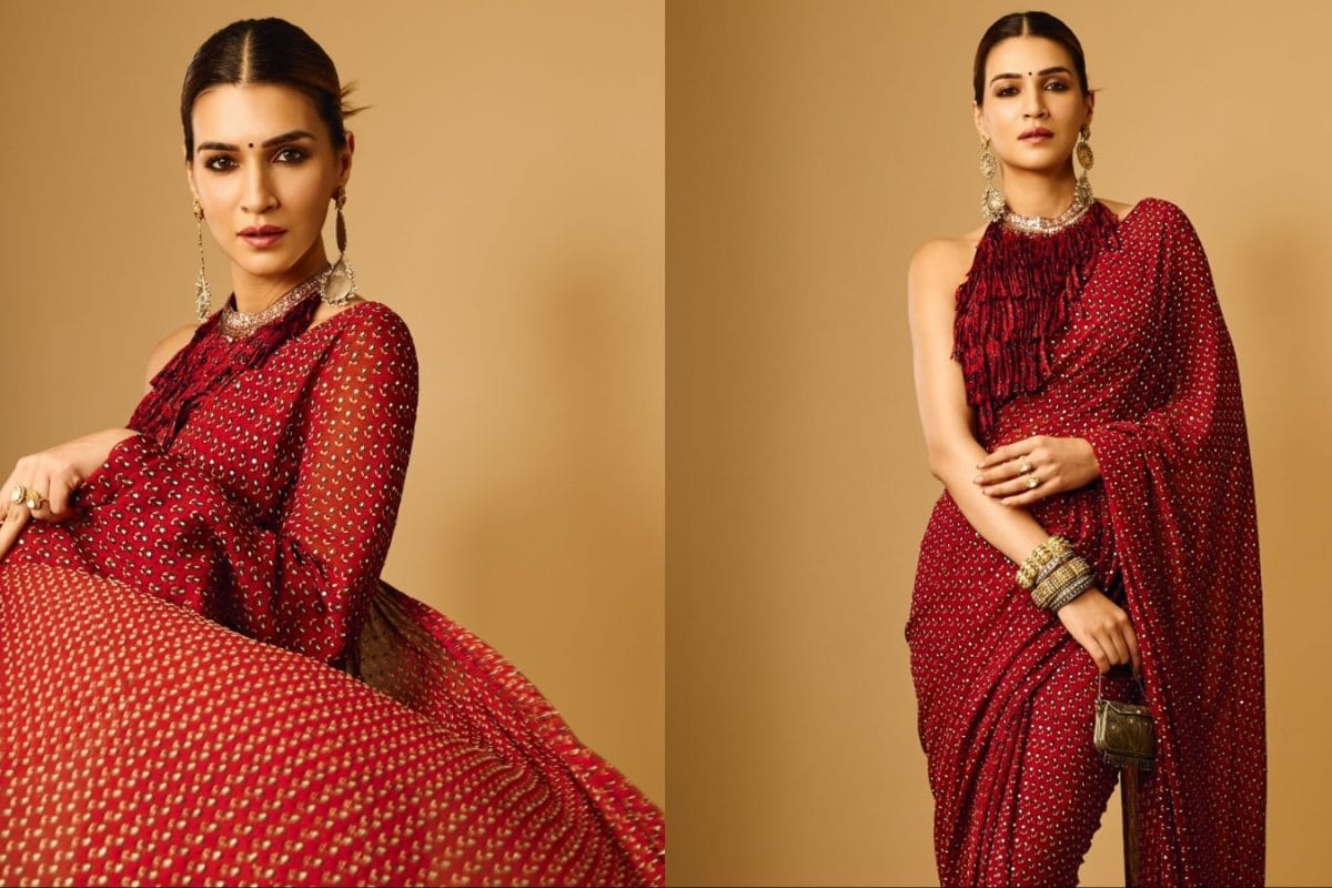 Kriti Sanon Redefines Festive Romance In A Fiery Red Anita Dongre Saree
