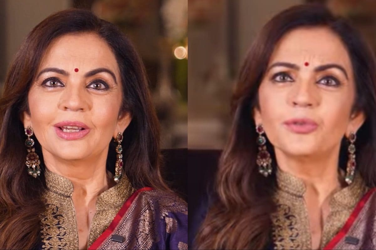 Nita Ambani’s Refined Navy Silk Ethnic Look Celebrates Indian Craft At Its Finest