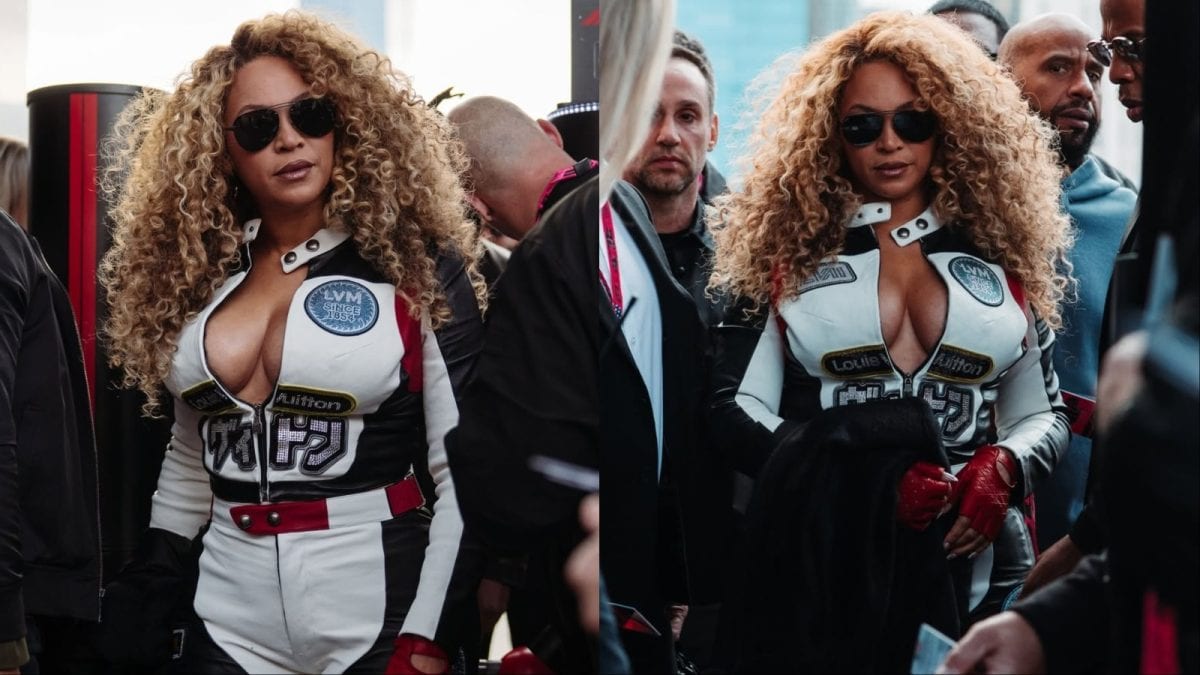 Beyonce Steals Show at F1 Grand Prix in White Racing Bodysuit