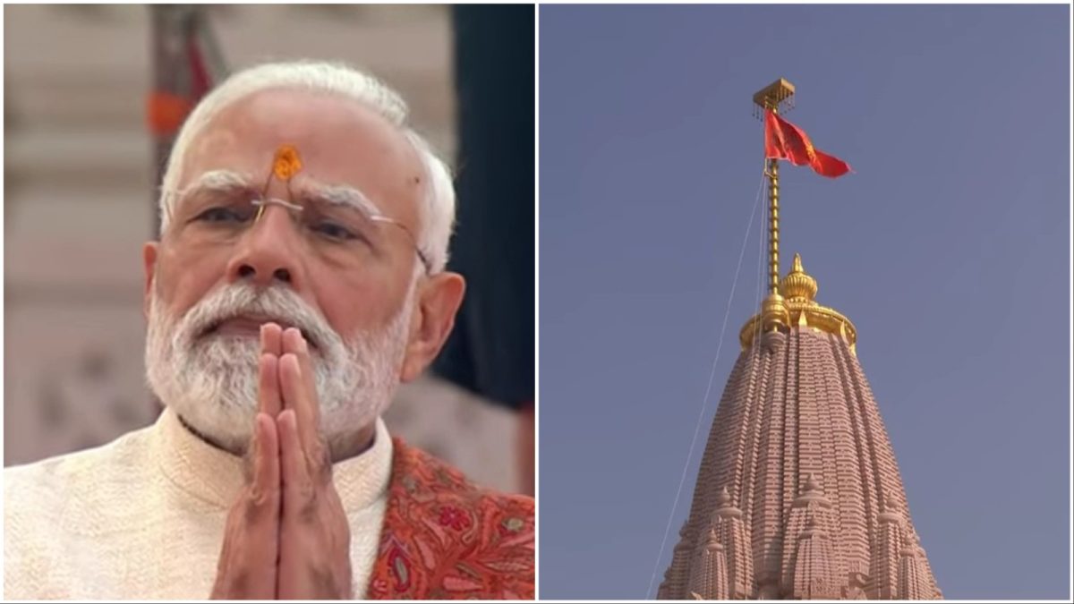 PM Modi Hoists Saffron Flag Atop Ram Mandir In Ayodhya, Marks Completion Of Temple’s Construction | India News PM Modi Hoists Saffron Flag Atop Ram Mandir In Ayodhya, Marks Completion Of Temple’s Construction | India News
