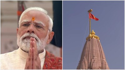 PM Modi Hoists Sacred Saffron Flag Atop Ram Mandir In Ayodhya, Marks ...