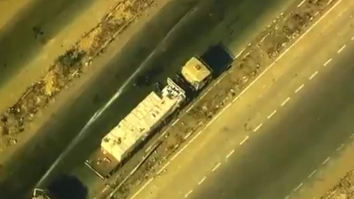 US Drone Footage Shows Suspected Hamas Operatives Looting Aid Truck In Gaza | Video