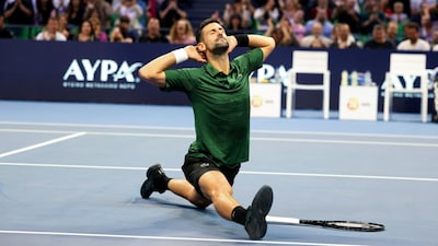 Novak Djokovic celebrating after winning his 101st career title (AP)