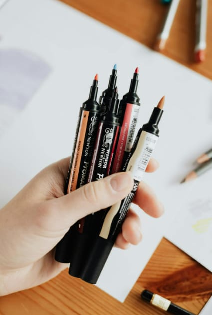 For quick colouring, neat diagrams or school charts, regular sketch pens work well. It helps achieve those consistent lines quickly and without a lot of effort. For quick colouring, neat diagrams or school charts, regular sketch pens work well. It helps achieve those consistent lines quickly and without a lot of effort.