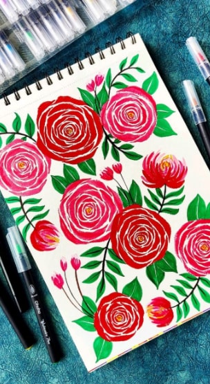 The pigment in watercolour pens activates with water whereas sketch pen ink stays fixed once applied to the paper. The pigment in watercolour pens activates with water whereas sketch pen ink stays fixed once applied to the paper.
