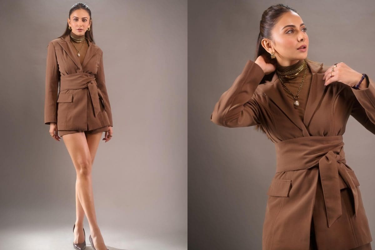 Rakul Preet Singh Embraces Fall Fashion In This 14k Chocolate Brown Co-ord Set