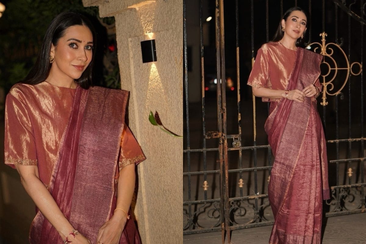 Karisma Kapoor's Mauve Anavila Saree Is Perfect For Winter Wedding Season
