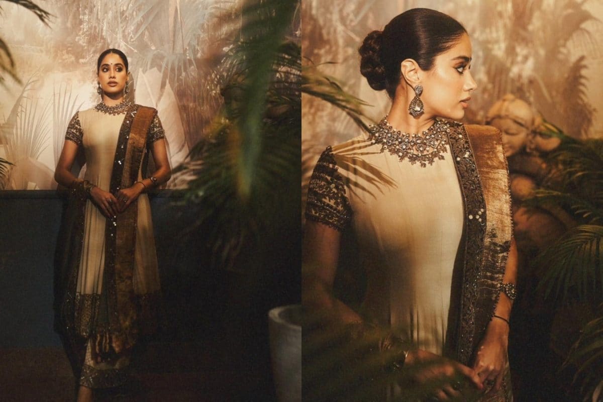 Janhvi Kapoor Is Mesmerising In Vintage Muted Gold Anarkali, Perfect For Shaddi Season