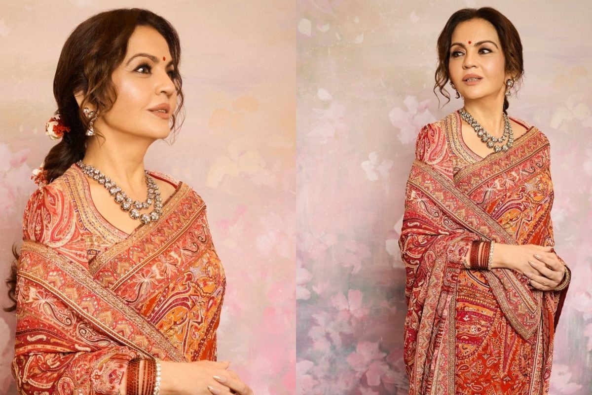 Nita Ambani Is Resplendent In A Tarun Tahiliani Jamawar Saree For Gir Temple Inauguration