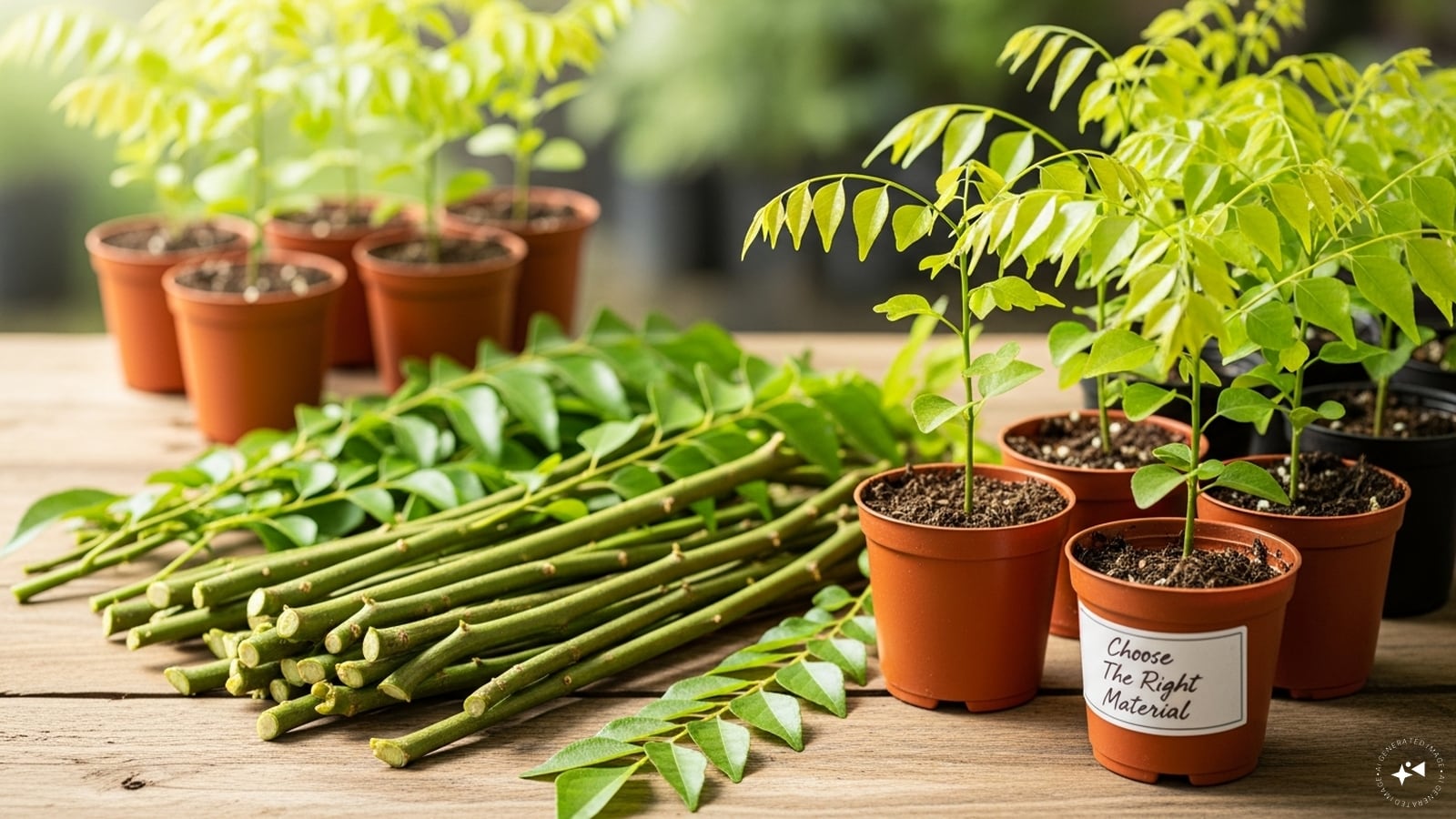 Choose The Right Material: Start with healthy saplings or fresh cuttings from a mature curry leaf plant. Seeds are slow and less reliable.