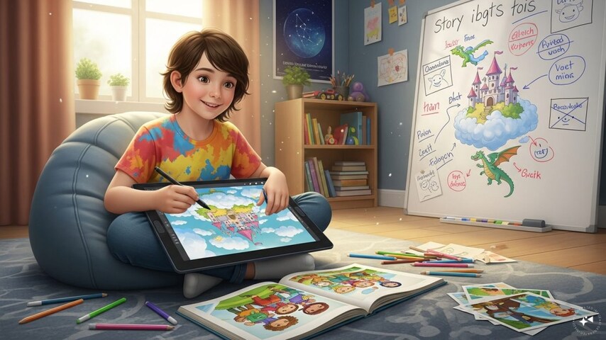 Foster Digital Creativity: Encourage your kids to create something through storytelling or digital art.