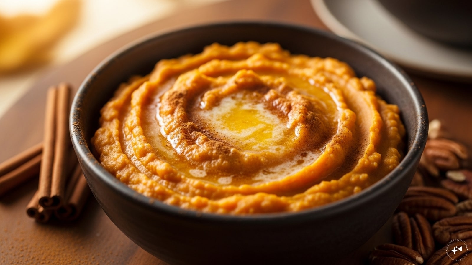 Sweet Potato Mash with Cinnamon Butter: Classic mashed sweet potatoes with a hint of cinnamon and melting butter.