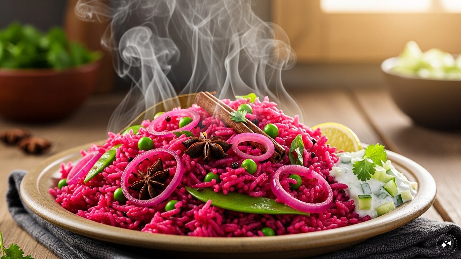  Beetroot Pulao: A fragrant rice dish cooked with grated beetroot, peas, and aromatic spices.
