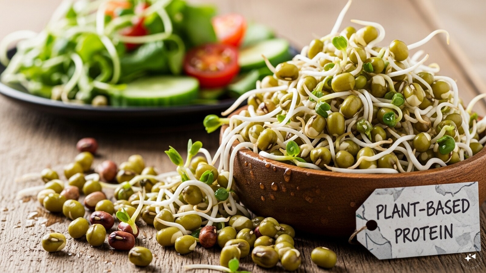   अंकुरित मूंग: अंकुरित मूंग प्रोटीन से भरपूर, पचाने में आसान और बजट के अनुकूल होते हैं। इन्हें सलाद में कच्चा खाया जा सकता है या स्टर-फ्राई में हल्का पकाया जा सकता है। विटामिन, खनिज और फाइबर से भरपूर, वे पौधे-आधारित प्रोटीन का एक उत्कृष्ट किफायती स्रोत हैं।