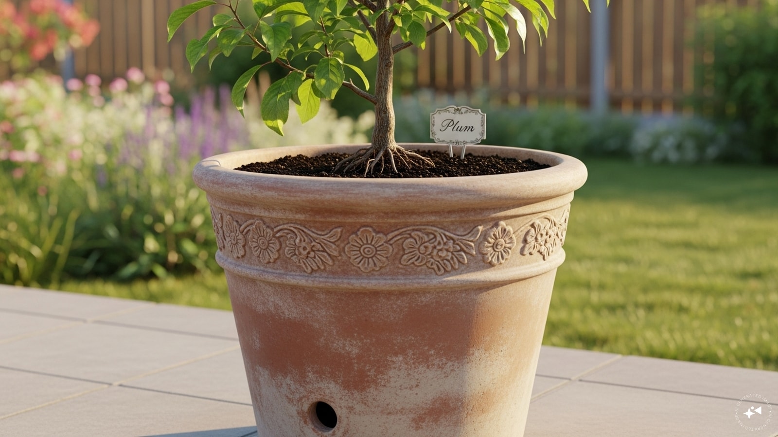  Pick A Suitable Container: Use a large pot or planter with at least 18–24 inches diameter and good drainage. Plums have deep roots, so a deep container ensures healthy growth.