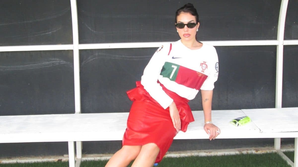 Georgina Rodríguez Styles Cristiano Ronaldo's Jersey with Luxury Valentino Skirt