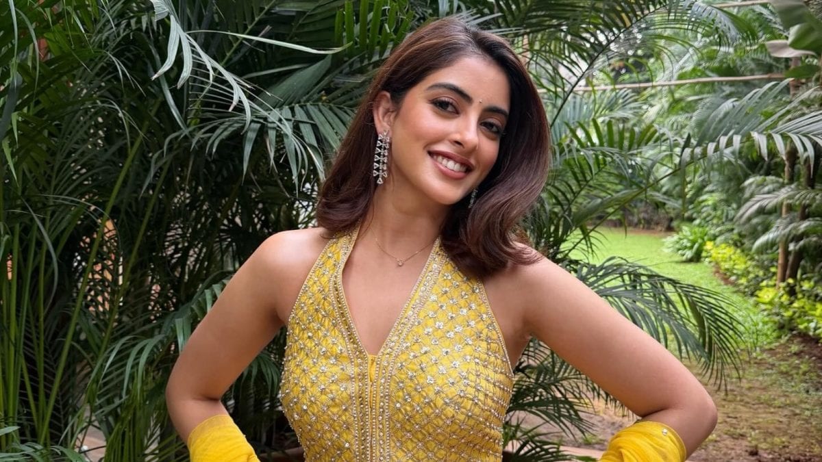 Navya Naveli Nanda's Elegant Yellow Anita Dongre Outfit for Wedding Season