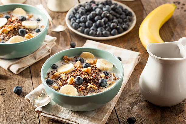 Quinoa Porridge: Savoury and sweet, this hearty porridge is a warming and nutritious winter breakfast.