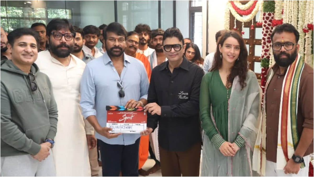 Prabhas' 'Spirit' Begins Filming, Chiranjeevi Attends; Actor's Absence in Photos Raises Speculation