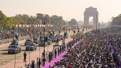 The sale of tickets for the Republic Day Parade 2026 on January 26, Full Dress Rehearsal of Beating Retreat on January 28, and the main Beating Retreat ceremony on January 29 will commence from January 5, onwards. (PTI)