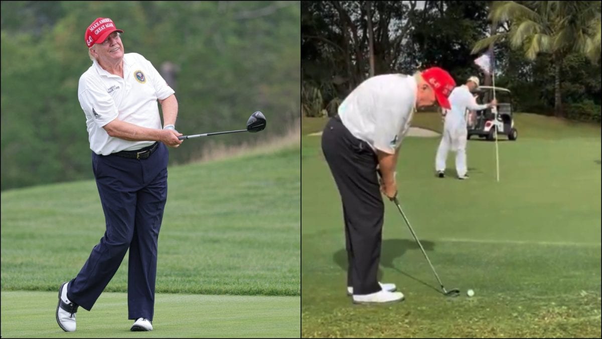 'Winning Is Always Nice': Trump Hits Impressive Chip Shot After Mocking Biden's Golfing Skills