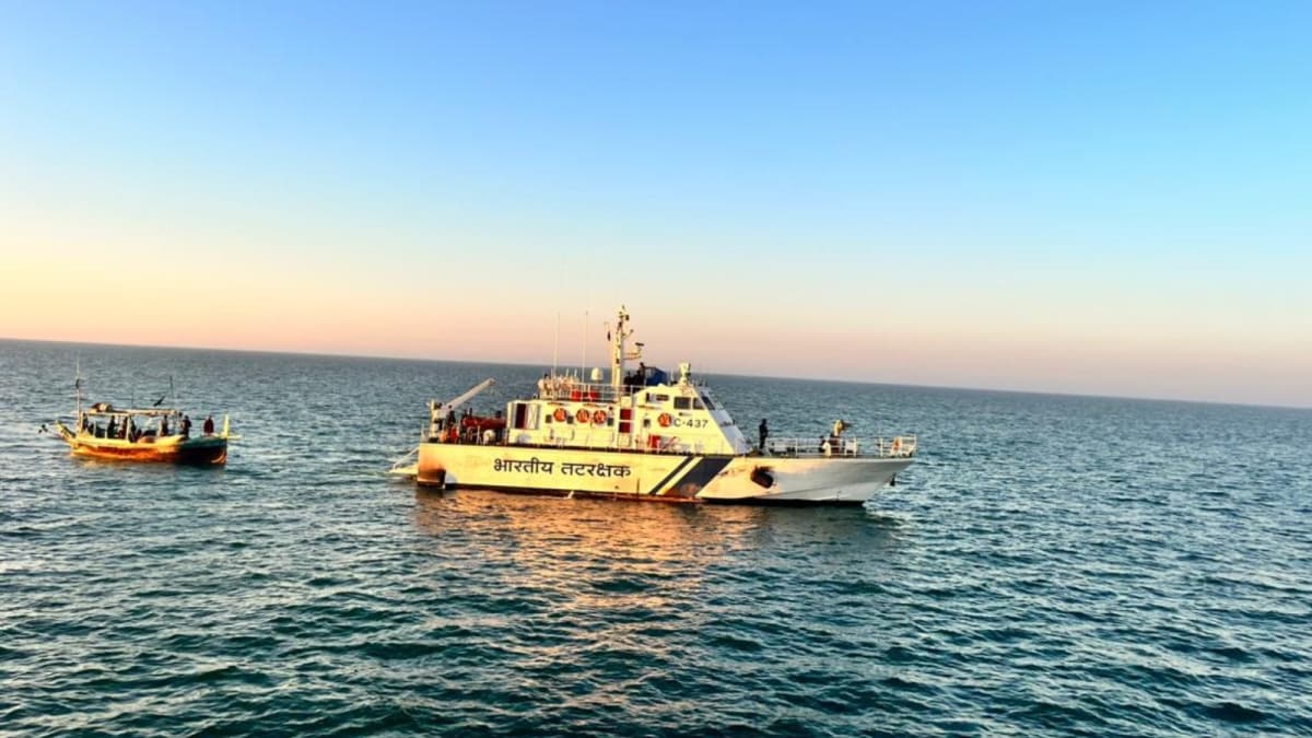 Indian Coast Guard Seizes Pakistani Boat, 11 Crew Members Handed Over To Gujarat Police