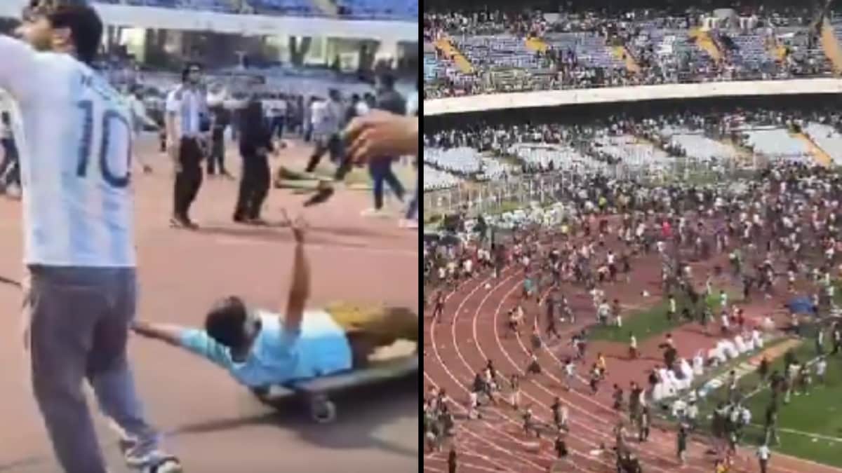Videos Show Angry Fans Throwing Bottles, Vandalising Kolkata Stadium After Messi’s Visit | India News