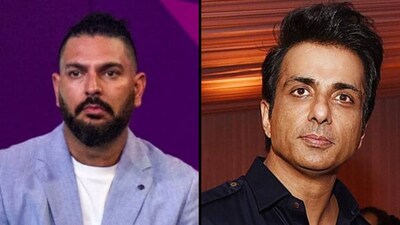 File photo of Yuvraj Singh and Sonu Sood. (Image: PTI)