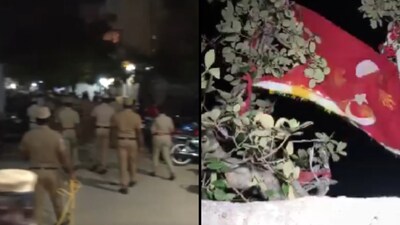 The flag-hoisting ceremony for the Santhanakoodu festival was held at the Sikandar Dargah at the Thiruparankundram hill despite the protest. (Image: ANI)