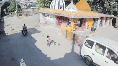 The attack was captured on CCTV.