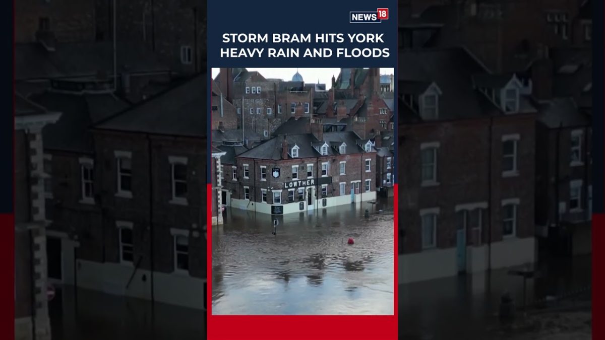 York Streets Flood as Storm Bram Slams UK With 100 mph Winds and Heavy ...