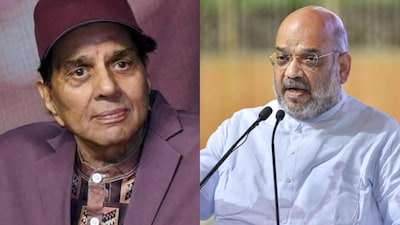 Amit Shah attended Dharmendra's prayer meet in New Delhi.