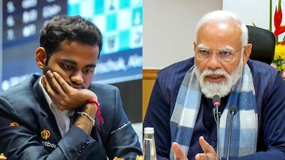 Arjun Erigaisi (left) and Narendra Modi (PTI Photo)