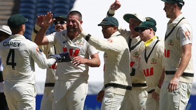 Ashes: Australia's Michael Neser celebrates with his teammates (AP)