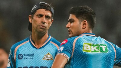 Ashish Nehra and Shubman Gill together at Gujarat Titans (PTI)