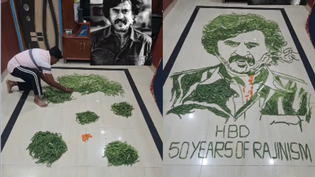 Tamil Nadu Man Creates Rajinikanth’s Portrait Using Carrot & Beans