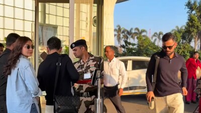 Virat Kohli was dressed in a black sweatshirt and white pants. (Photo Credit: Instagram)